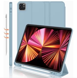 Imeet Ipad Pro 11 Inch Case 2021 (3rd Gen) With Pencil Holder / Light Blue